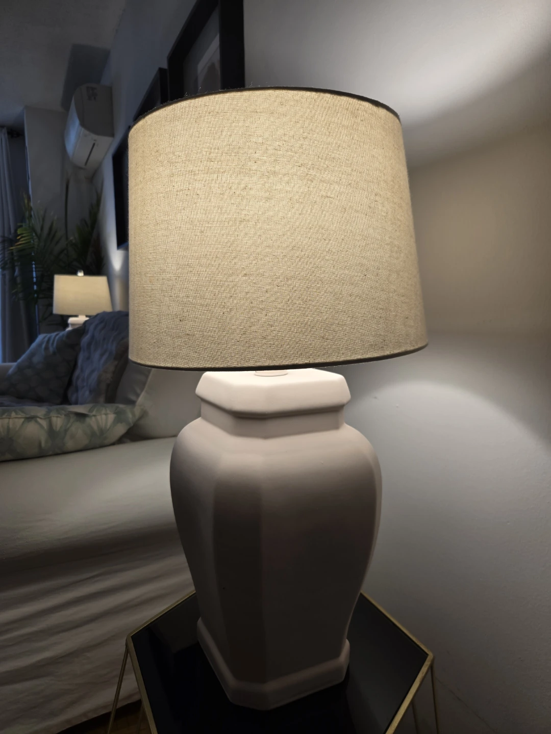 Pair of light pink ginger jar table lamps