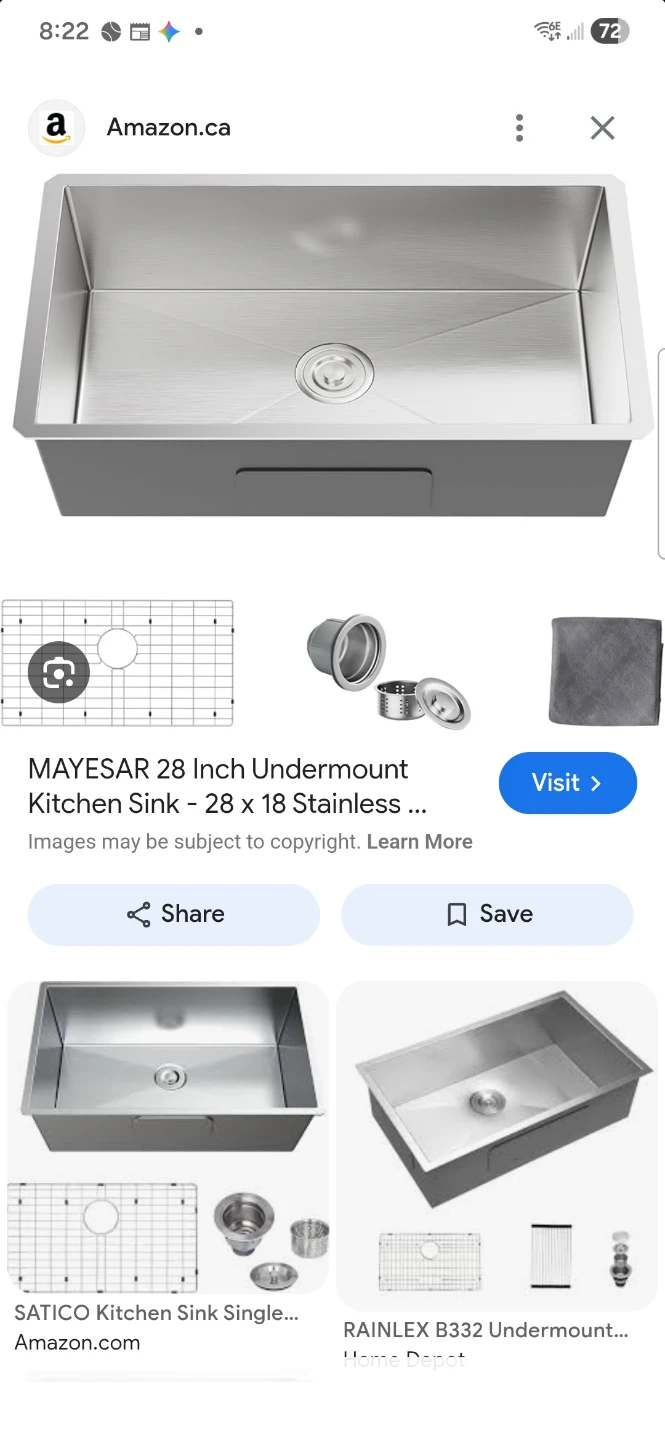 MAYERESAR 28 Inch Undermount Kitchen Sink