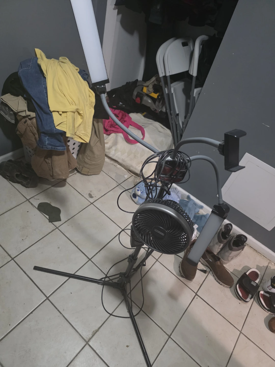 Ring Light and Fan Combo Stand