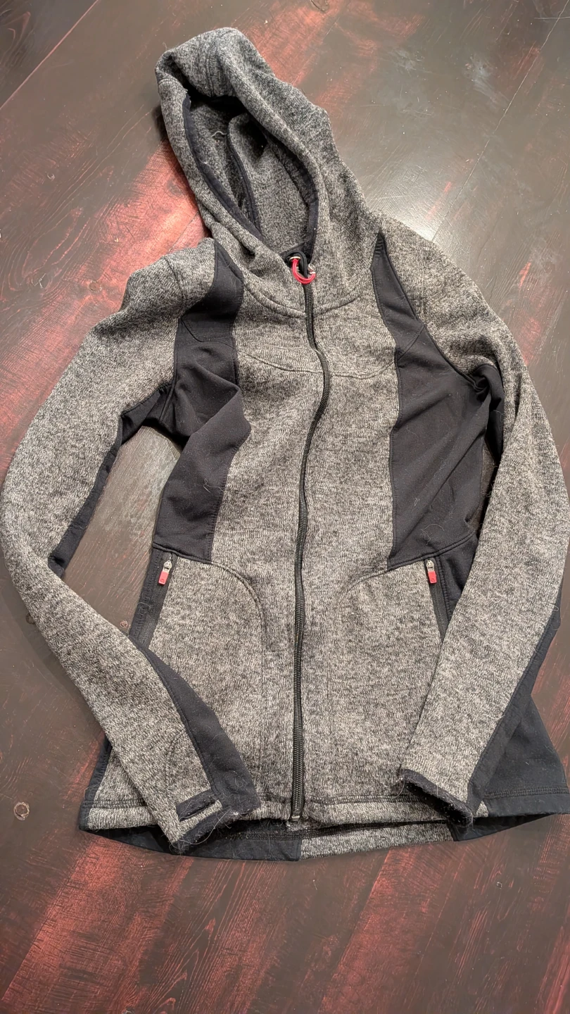 Grey and Black Full Zip Hoodie