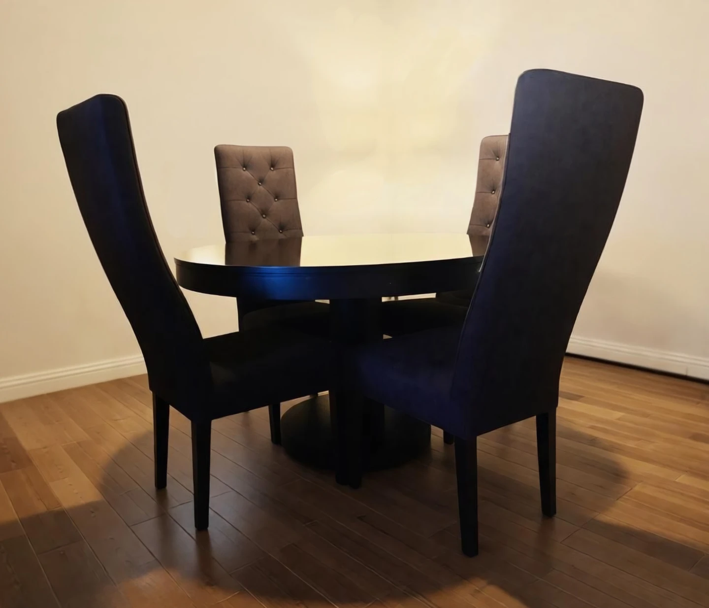 Espresso-Brown Pedestal Dining Table Set