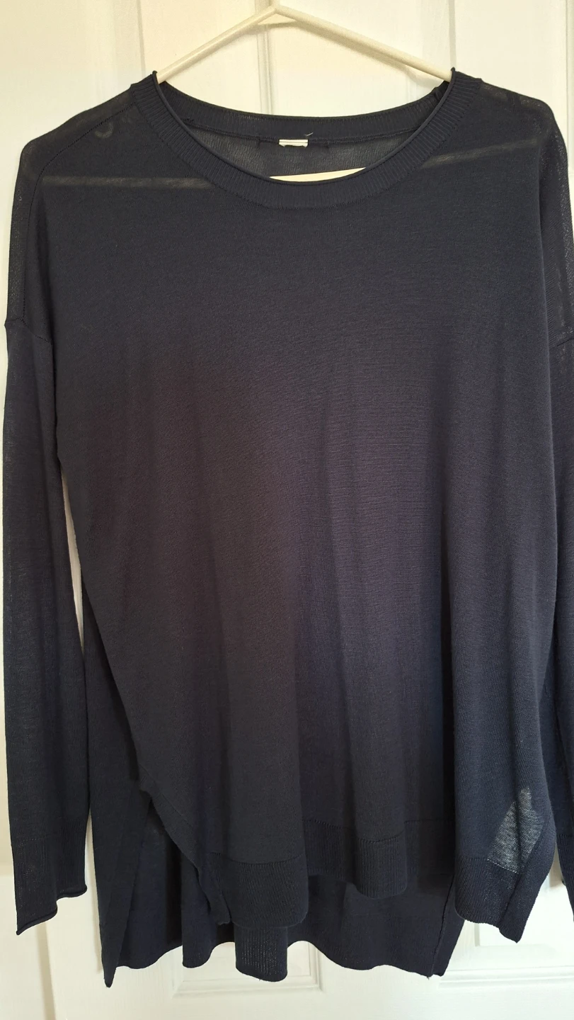 Navy Blue Long Sleeve Knit Top