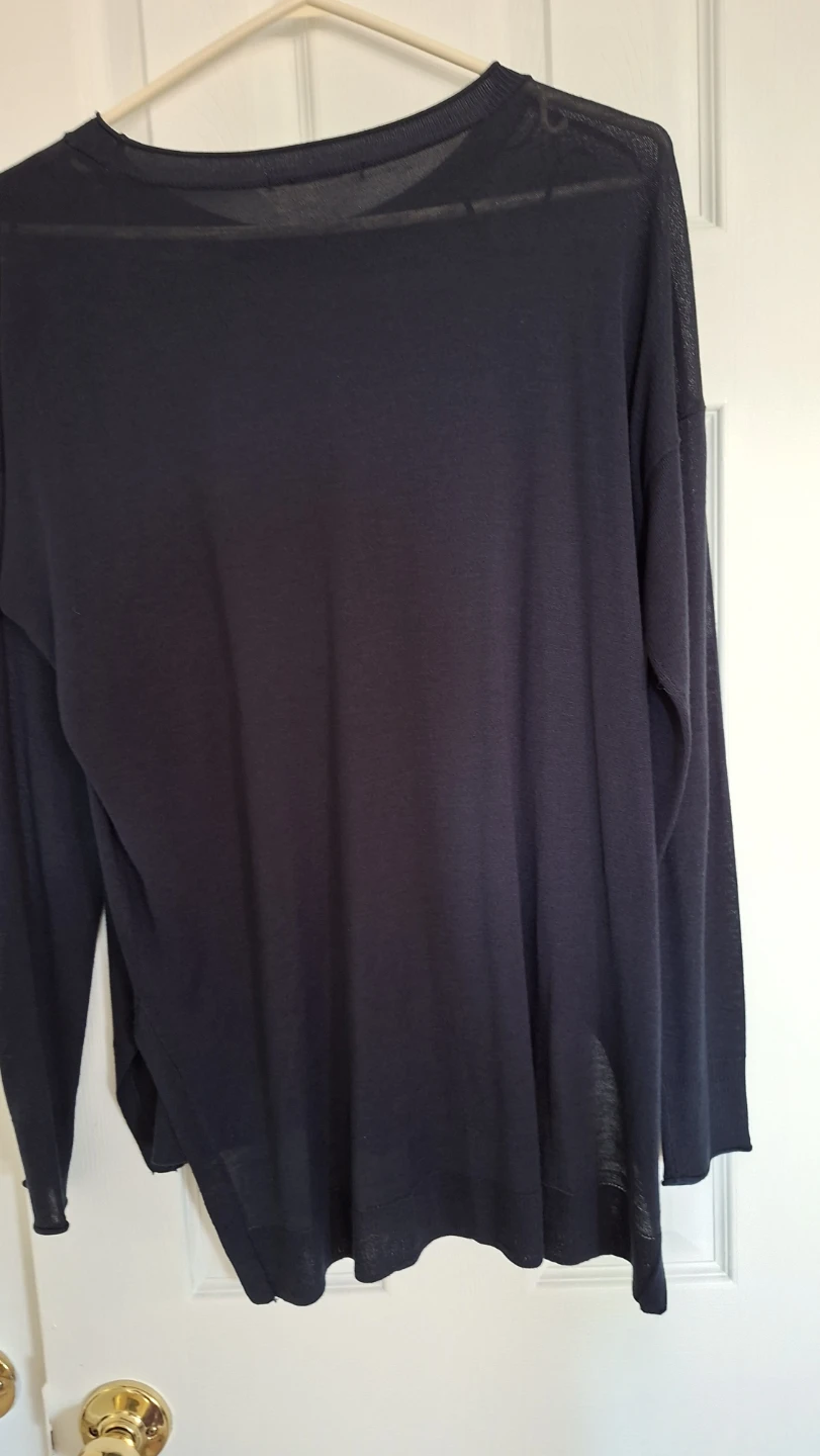 Navy Blue Long Sleeve Knit Top - photo 4