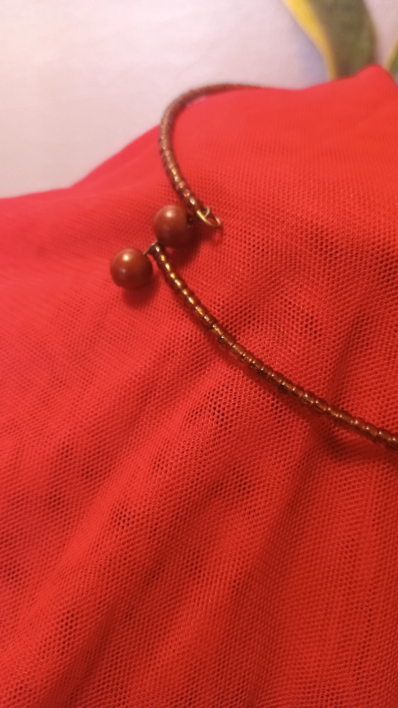 Beaded Choker Necklace with Dangle Pendants - photo 2