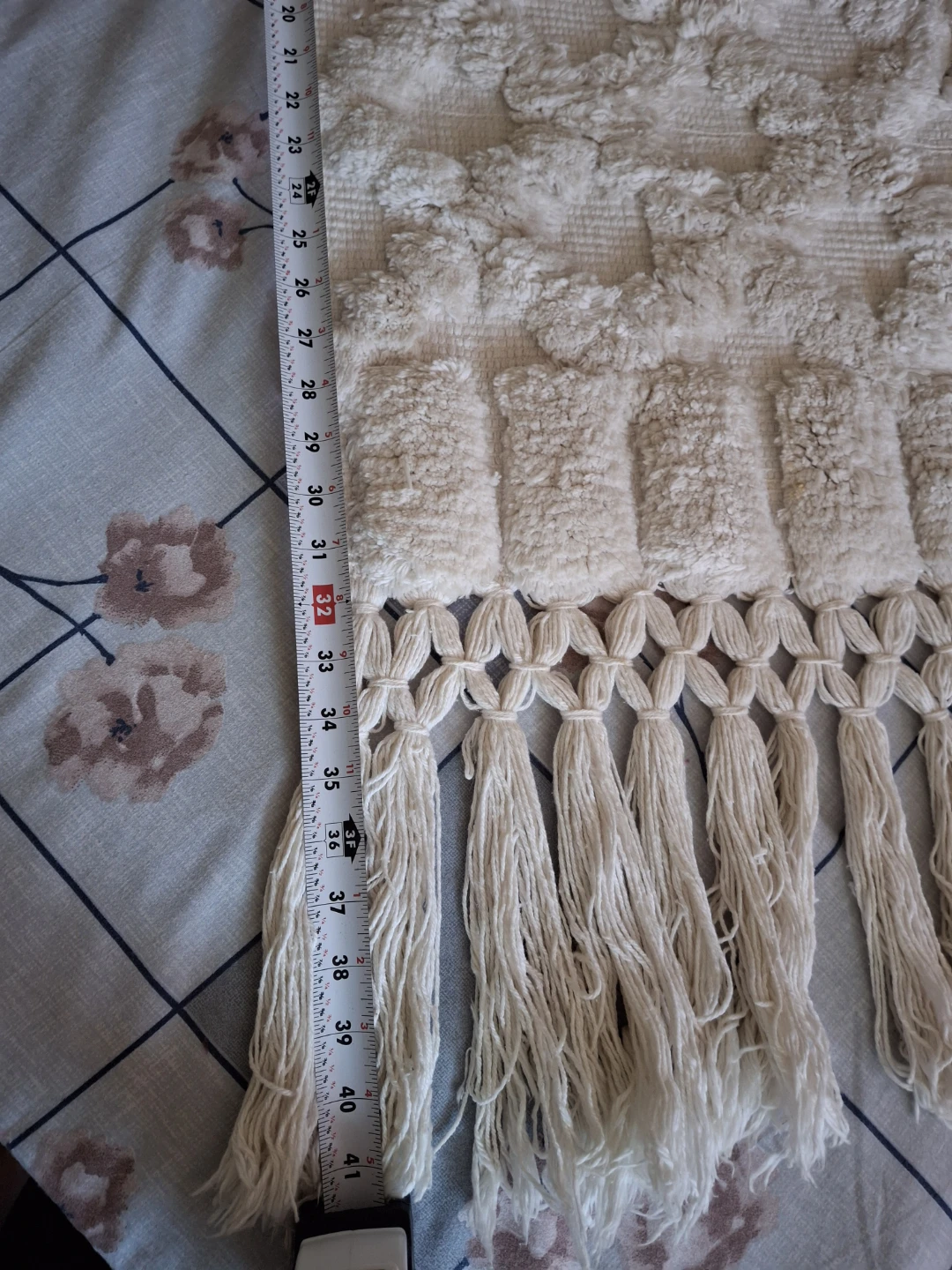 Textured Cream Wall Hanging with Tassels - photo 3