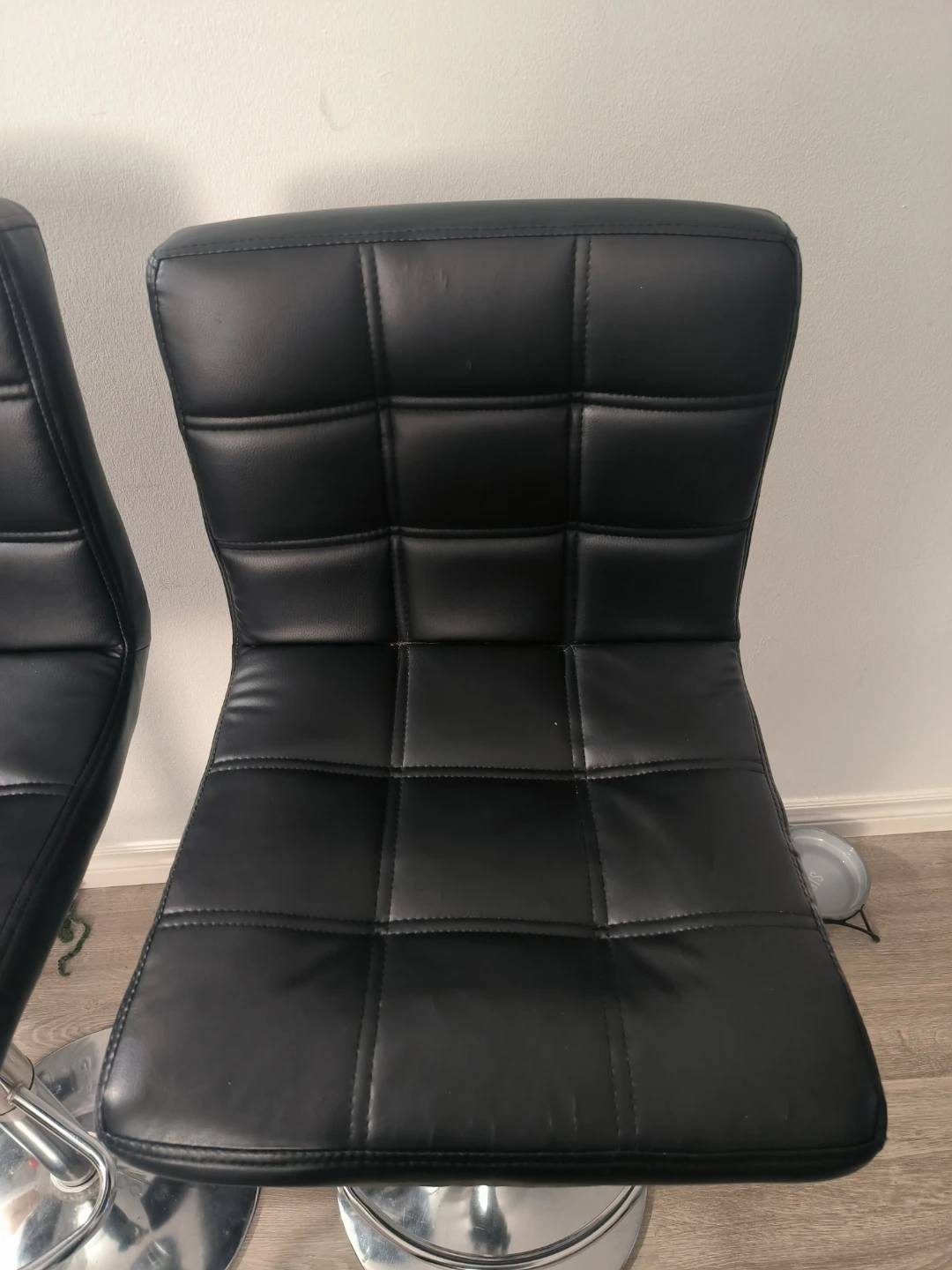 Set of 2 Black Faux Leather Bar Stools - photo 3