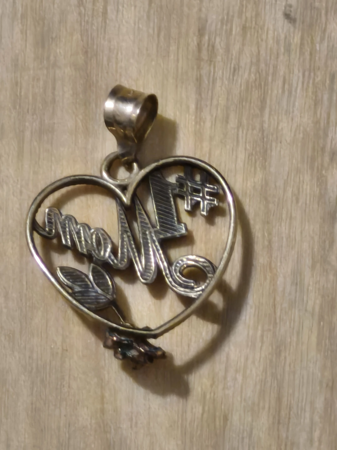 #1Gold 10KT Mom Heart Pendant - photo 2