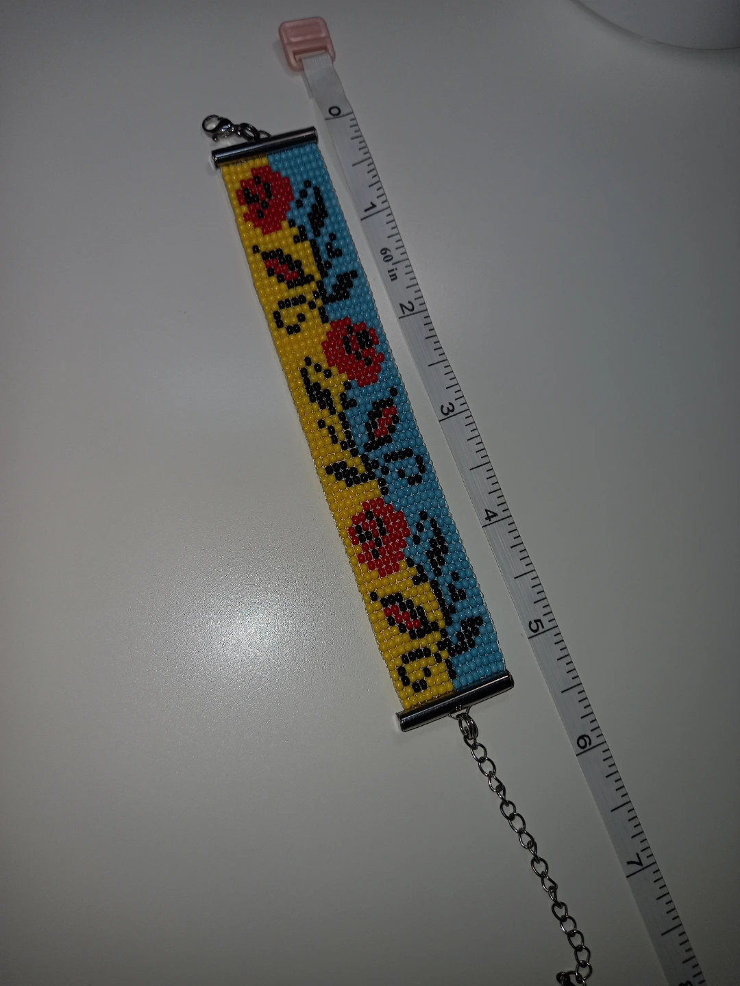 Handmade Beaded Bracelet with Floral Design. Embroidery - photo 4