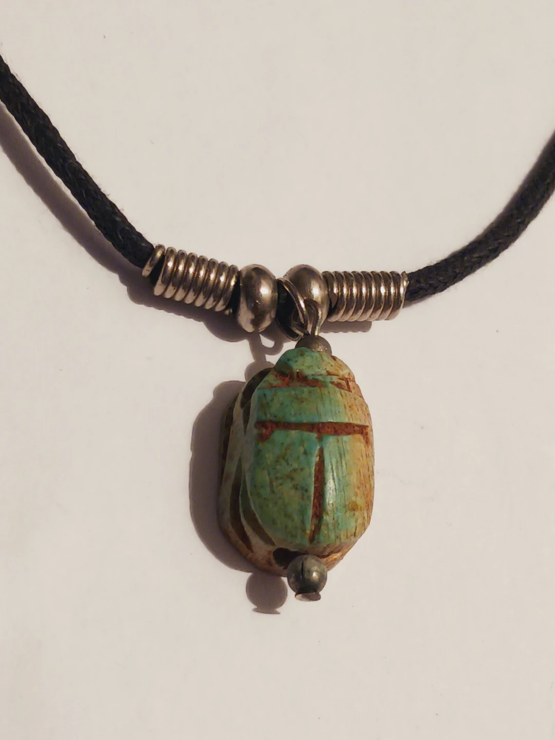 Egyptian Revival Scarab Beetle Pendant Necklace - photo 4