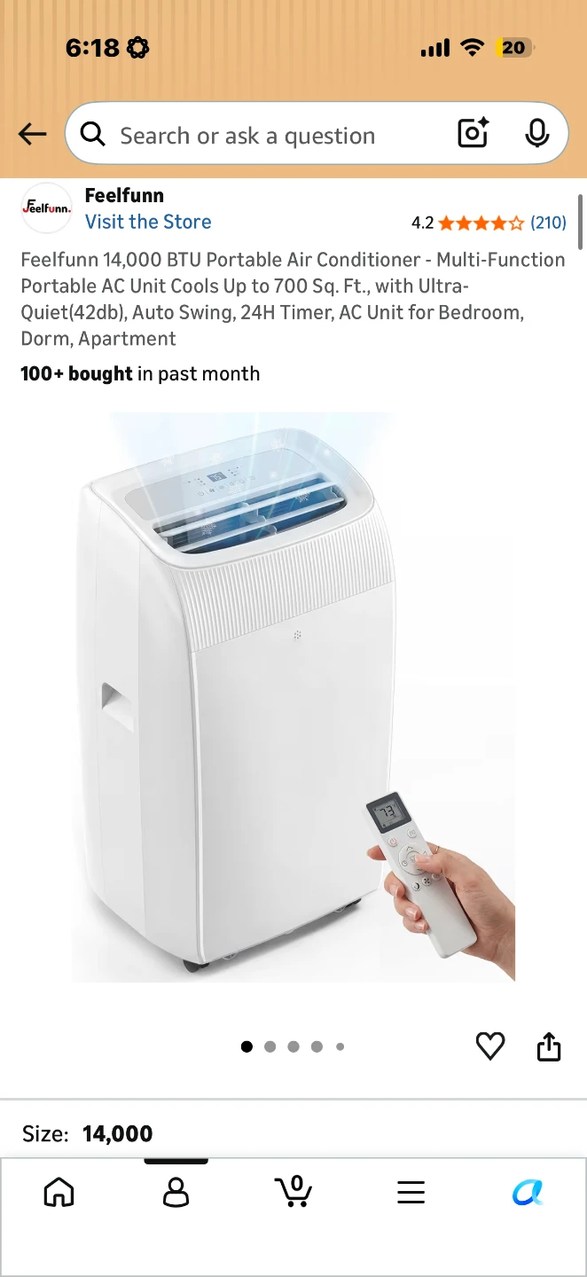 Feelfunn 14,000 BTU Portable Air Conditioner - photo 3