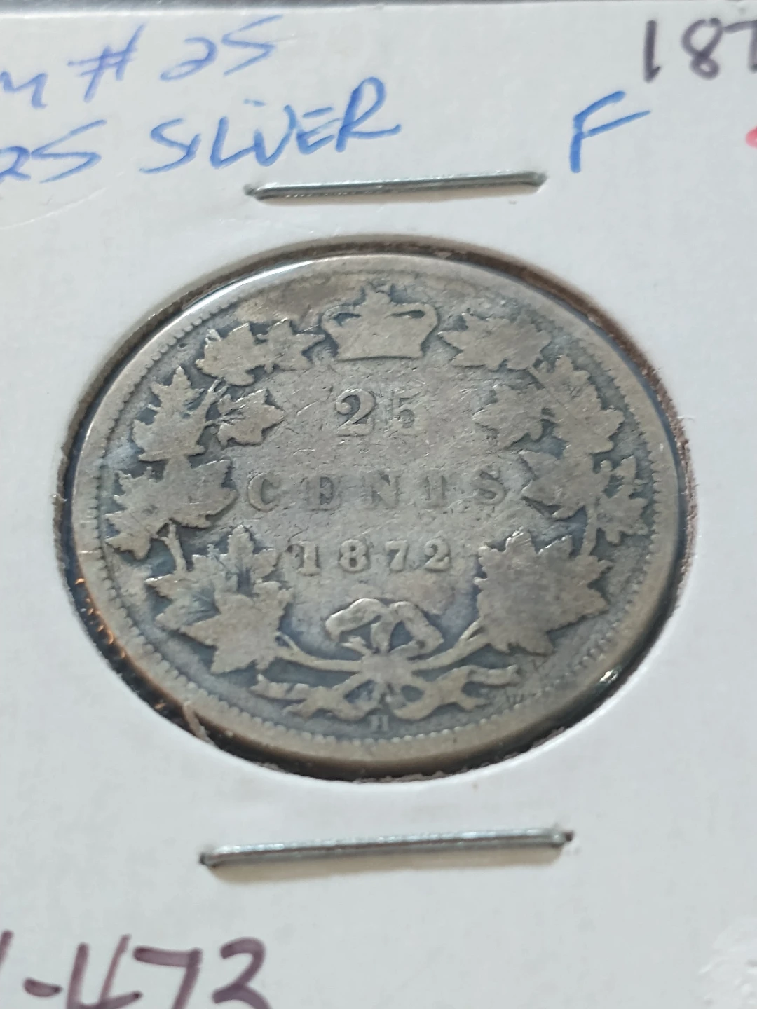 1872 Canada quarter .925 silver KM #25 Victoria - photo 3