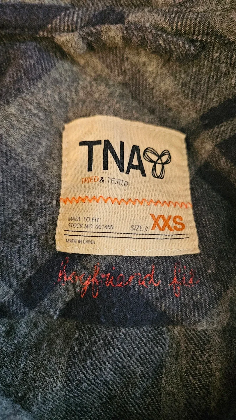 TNA Plaid Flannel Hoodie Shirt XXS - photo 3