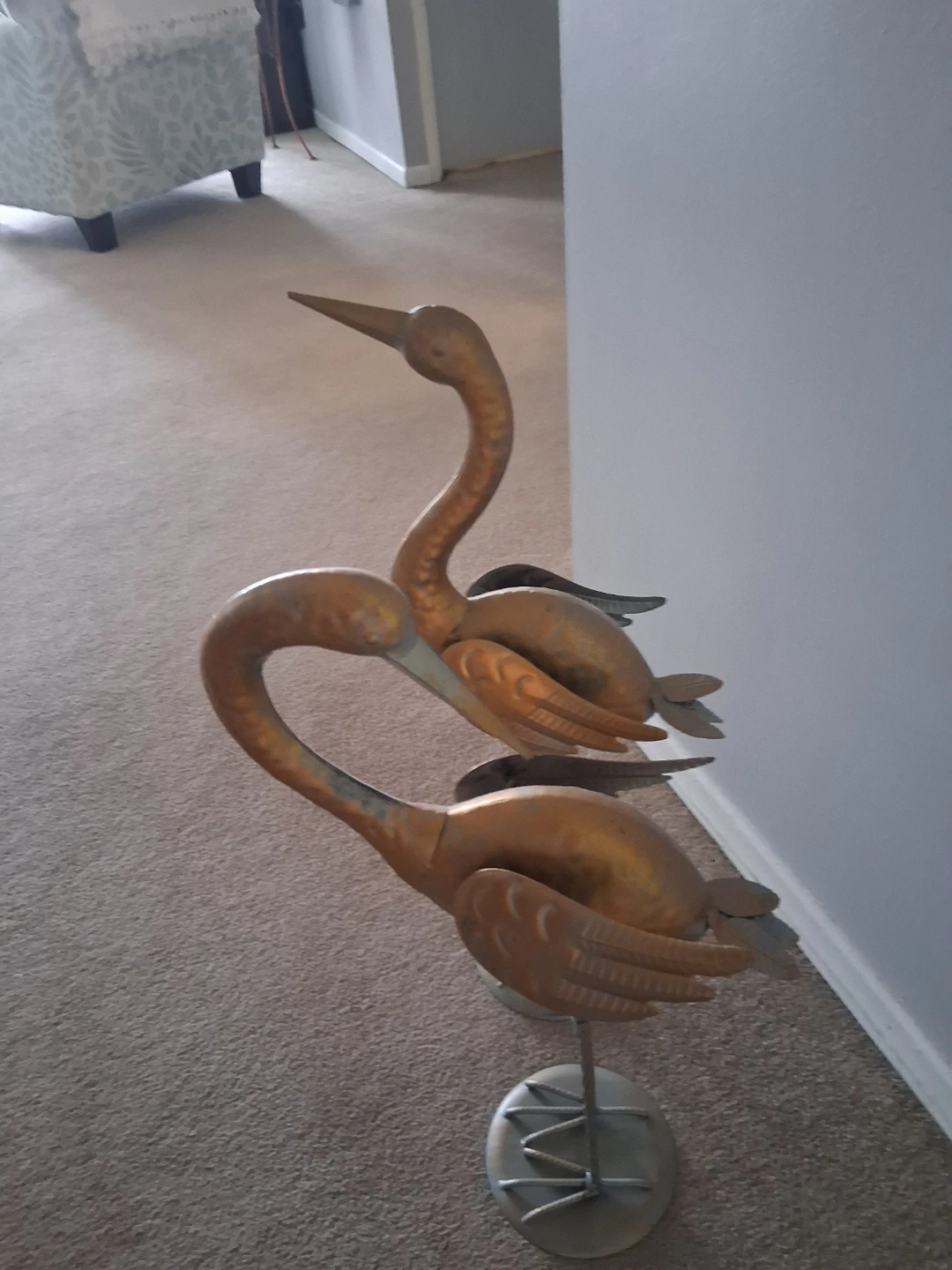 Decorative Metal Crane Statues - Set of 2 - photo 2
