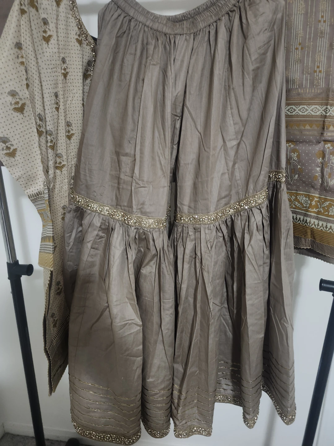 Block print shirt Duppatta with gharrara. - photo 4