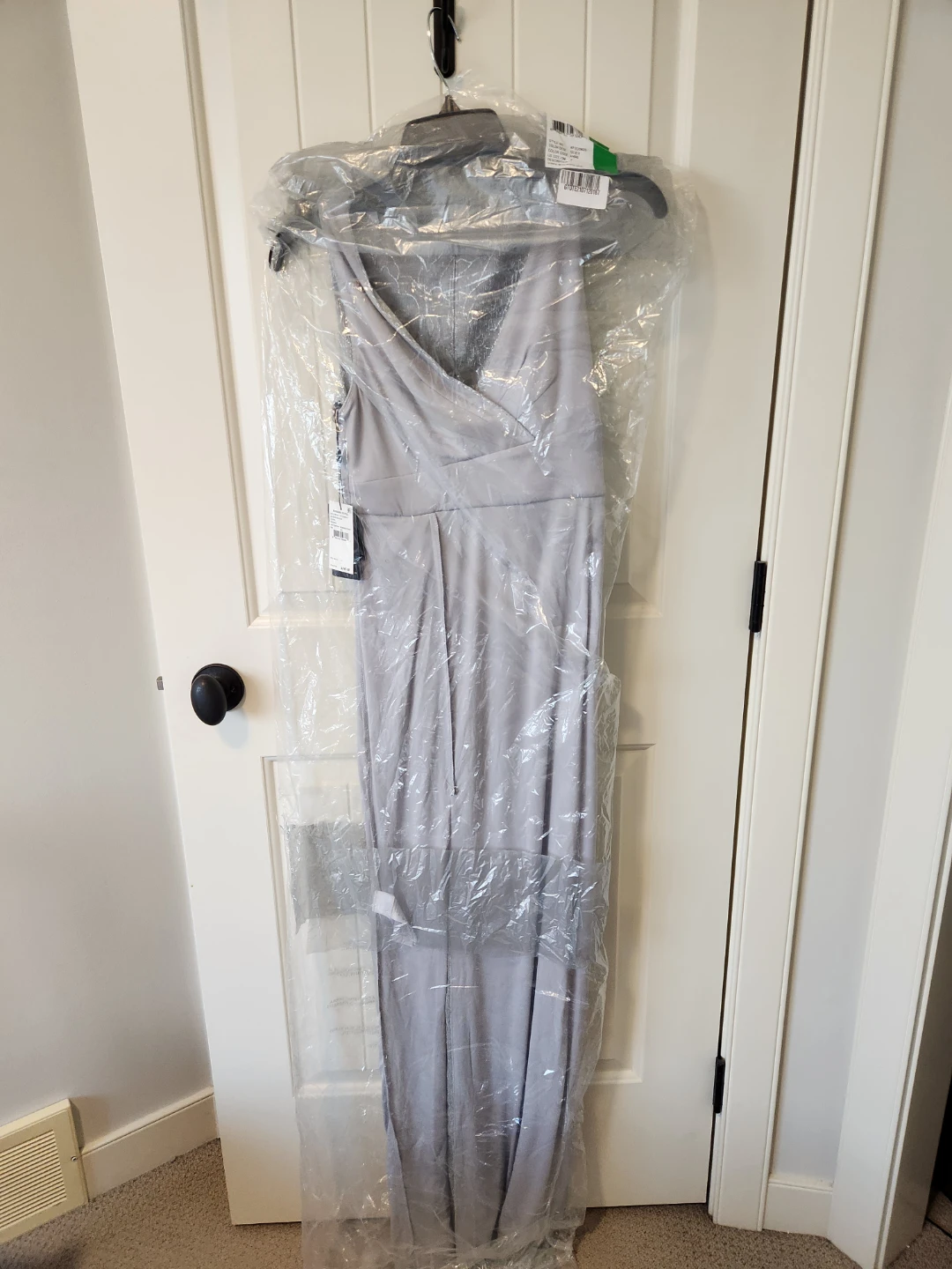 Adrianna Papell Silver Sleeveless Chiffon Draped Gown - photo 5