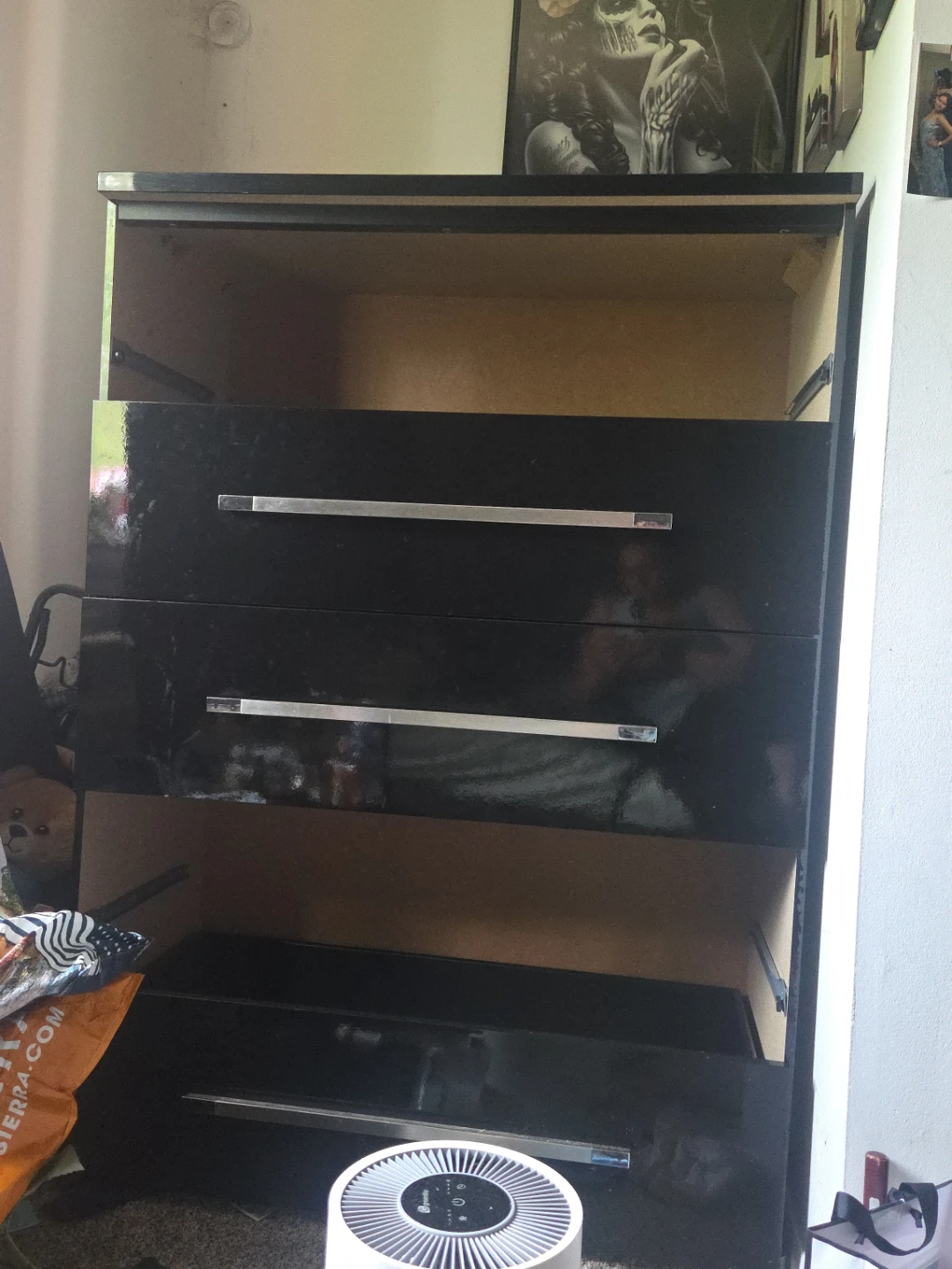 Black 3 Drawer Dresser - photo 2