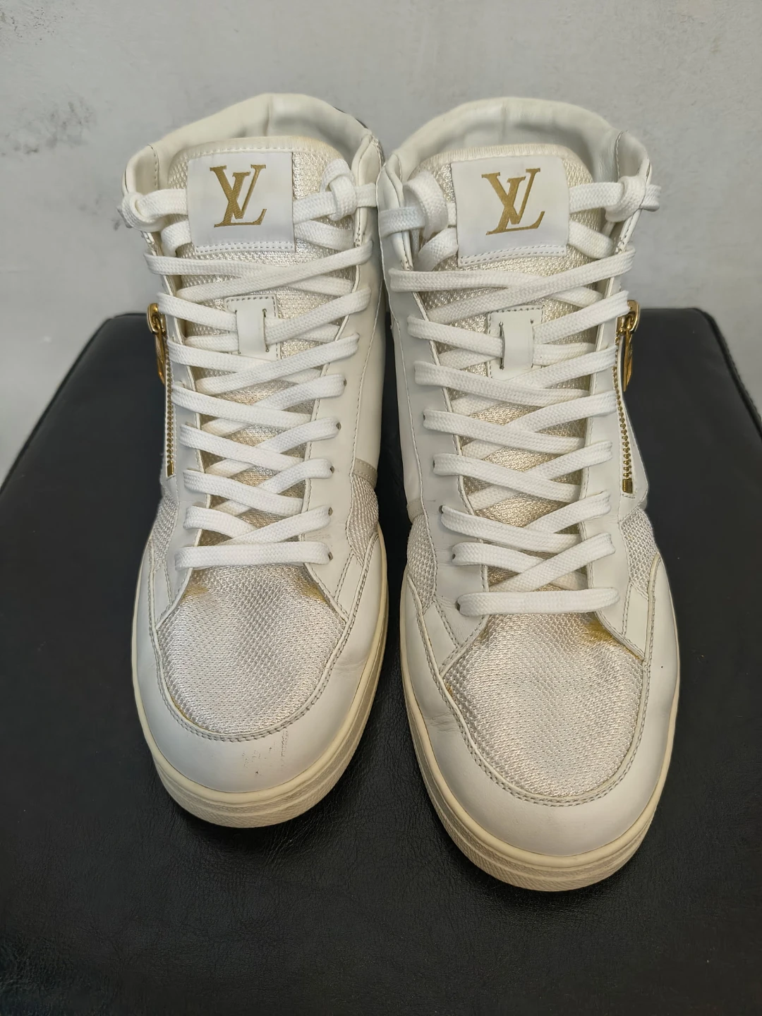 authentic Louis Vuitton High-Top Sneakers White Monogram