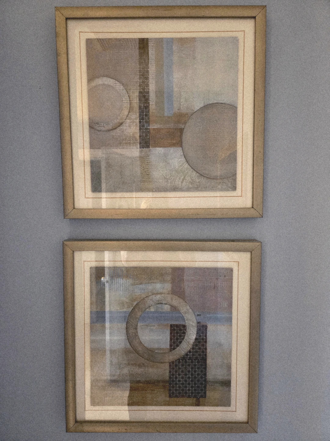 Pair of Med Framed Abstract Prints – D Nengerman "Dream Decoder"