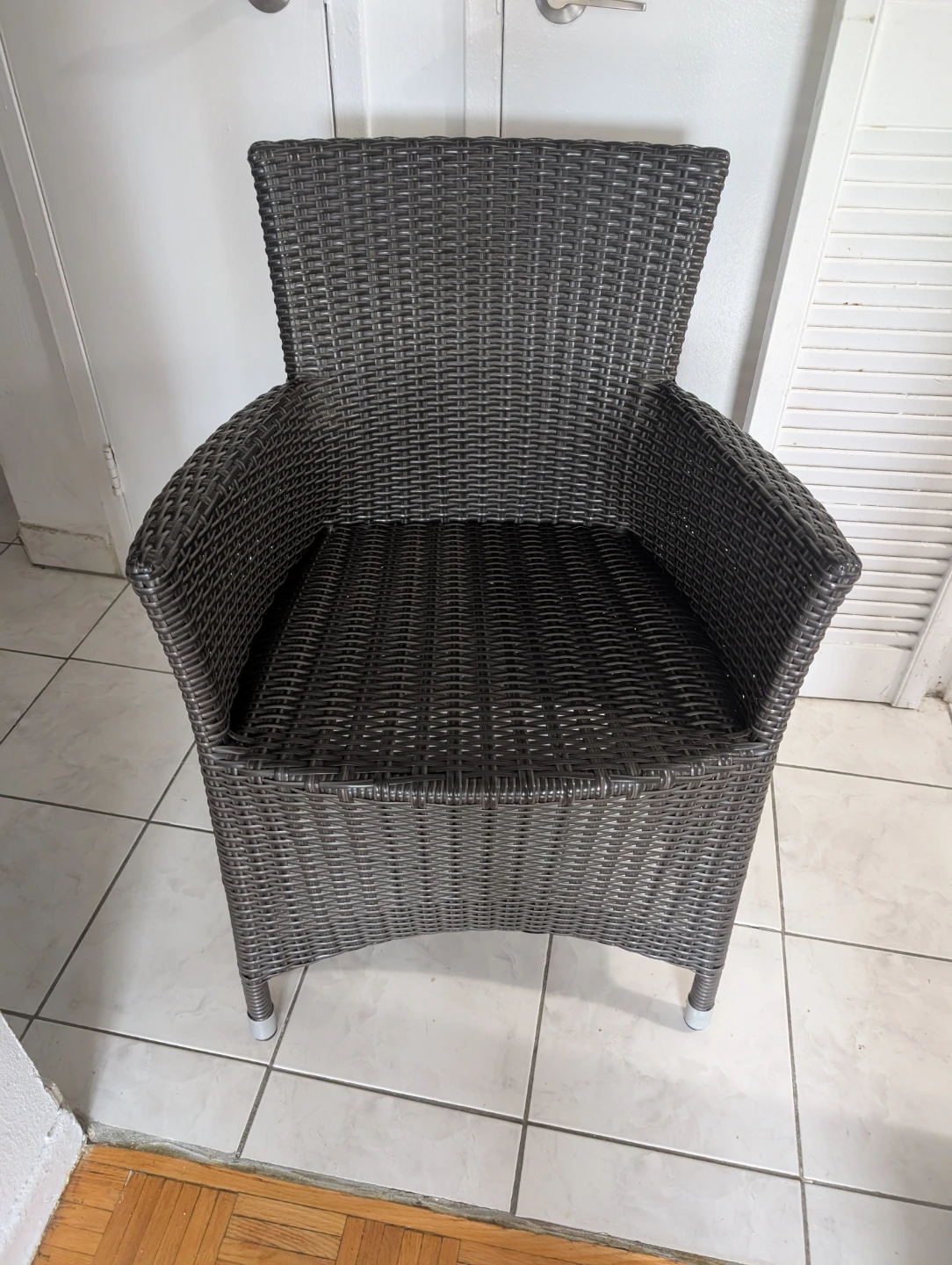 Patio Dark Brown Wicker Armchair