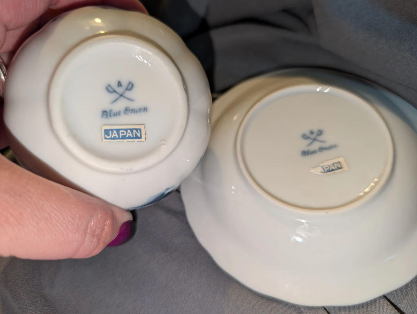 Blue Onion Pattern Creamer and Saucer Set - Japan - photo 4