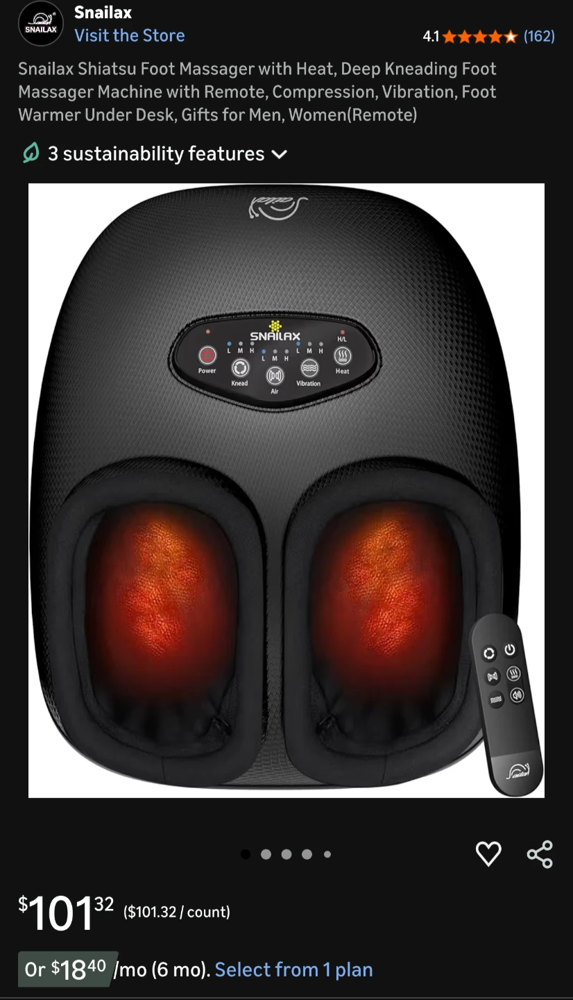 Only used Once - Snailax Shiatsu Foot Massager
