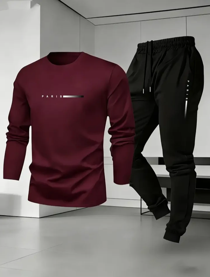 Brand New Men's lightweight Long Sleeve Shirt and Jogger Set