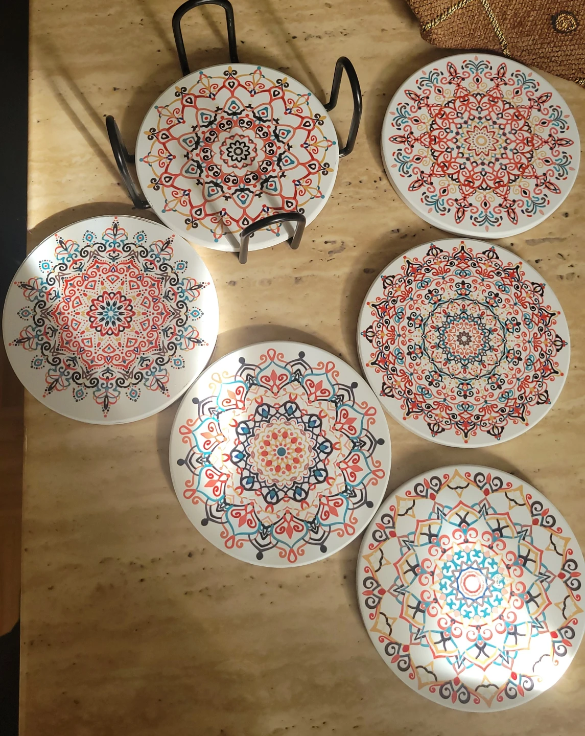 Decorative Coaster Set with Holder - photo 2