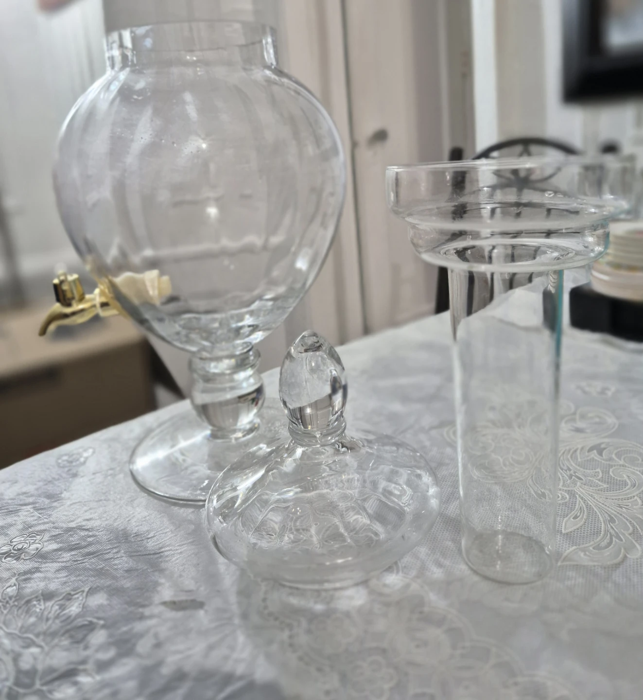 Clear Glass Beverage Dispenser with Gold Spigot - photo 2