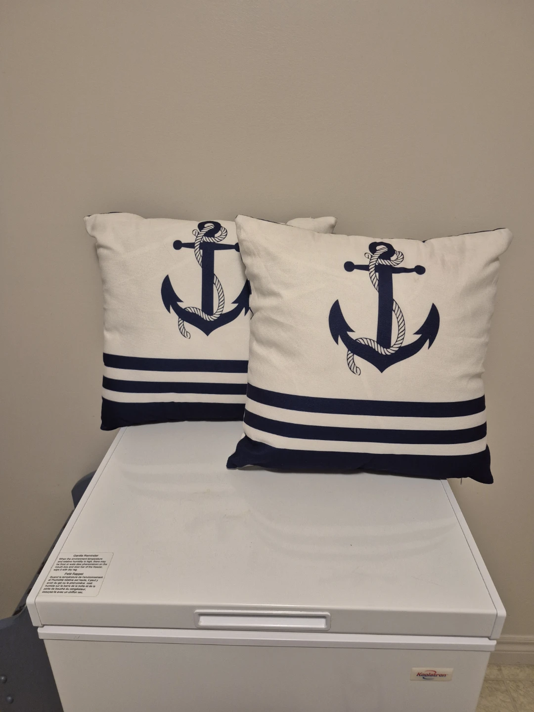 Set of 3 Nautical Anchor ⚓️ Throw Pillows - photo 3