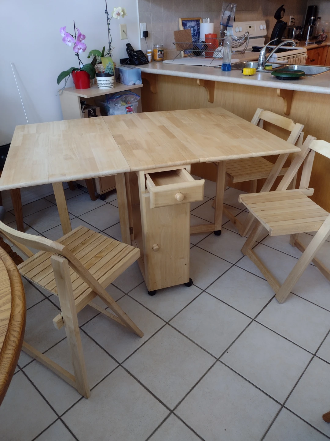 Drop Leaf Table with Storage - photo 4