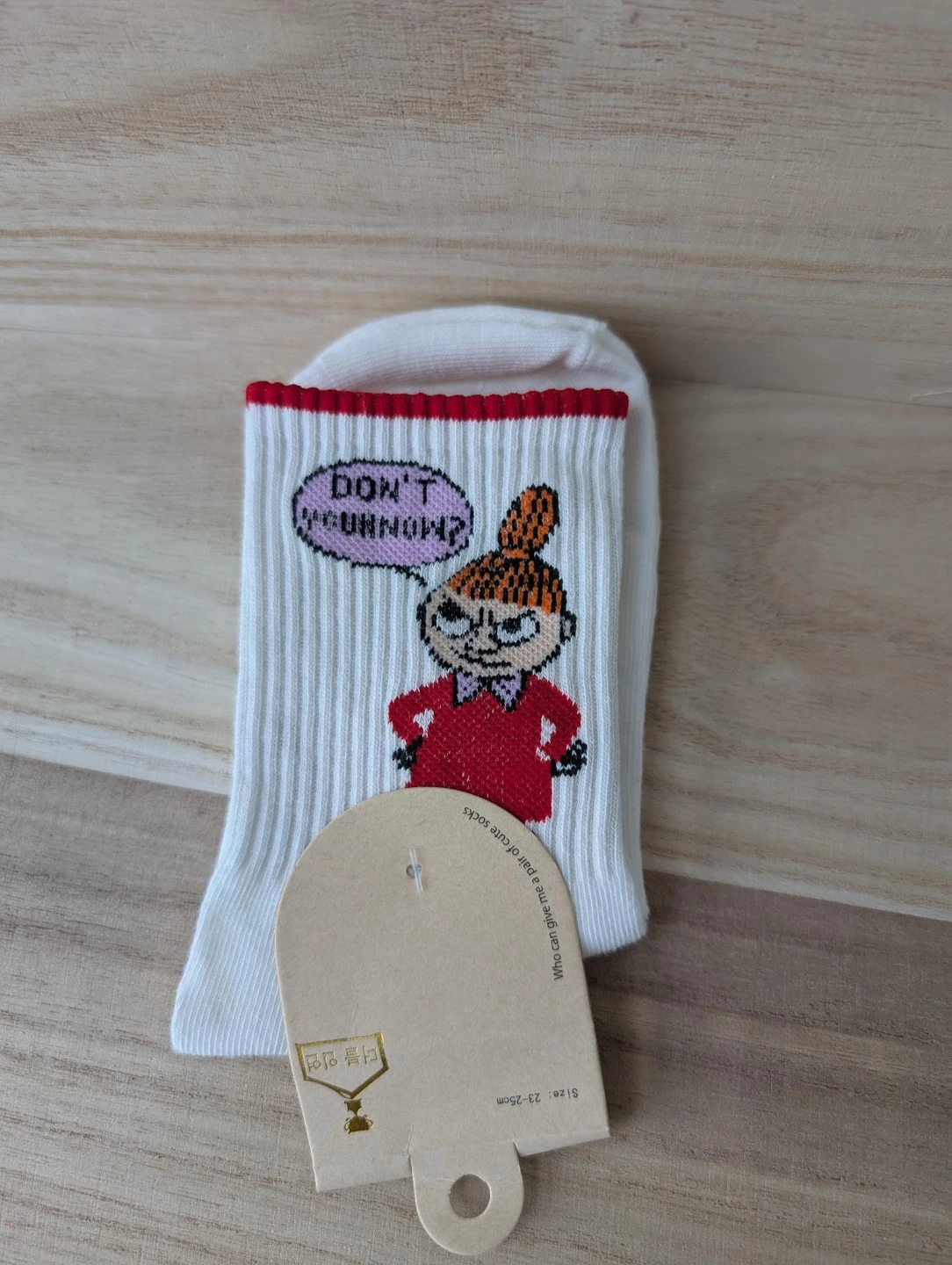 Little My White Moomin Socks with "Don't You Know?" - photo 3