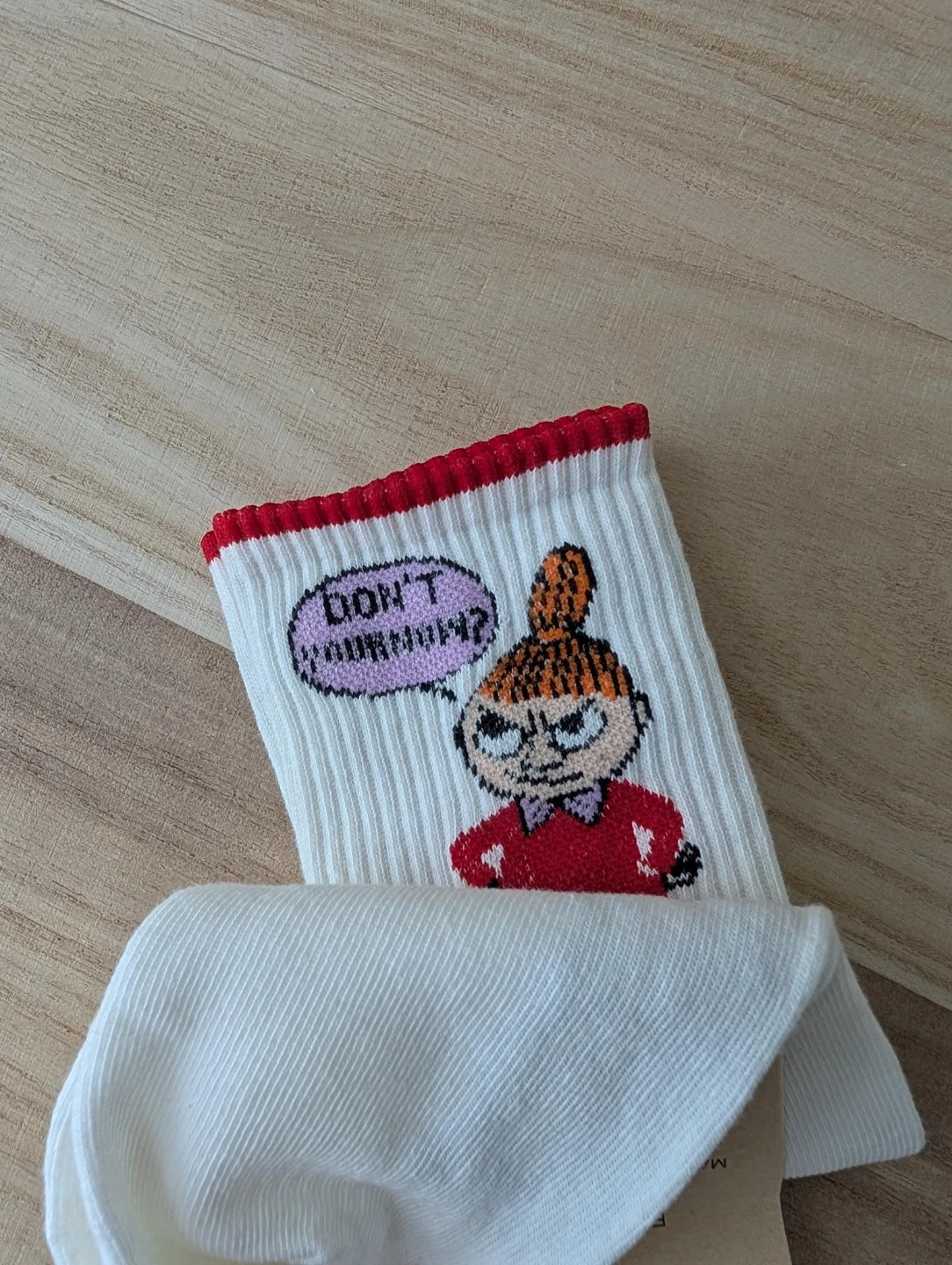 Little My White Moomin Socks with "Don't You Know?" - photo 4