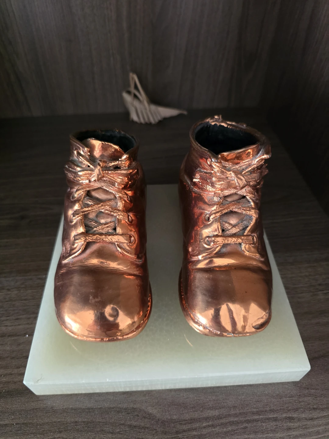 Copper Baby Shoe Figurines
