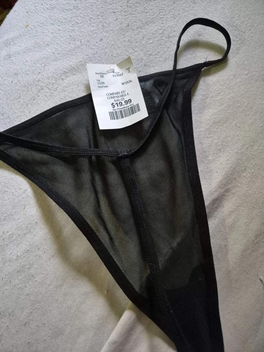 New do not disturb Black Mesh Thong Underwear with tags