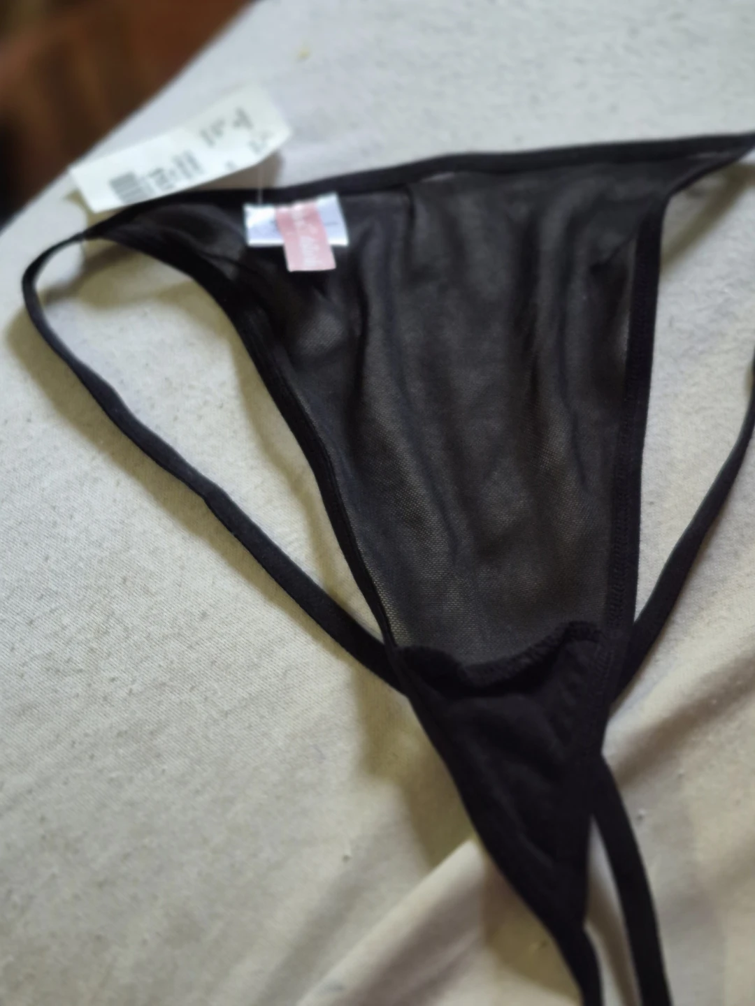 New do not disturb Black Mesh Thong Underwear with tags - photo 2