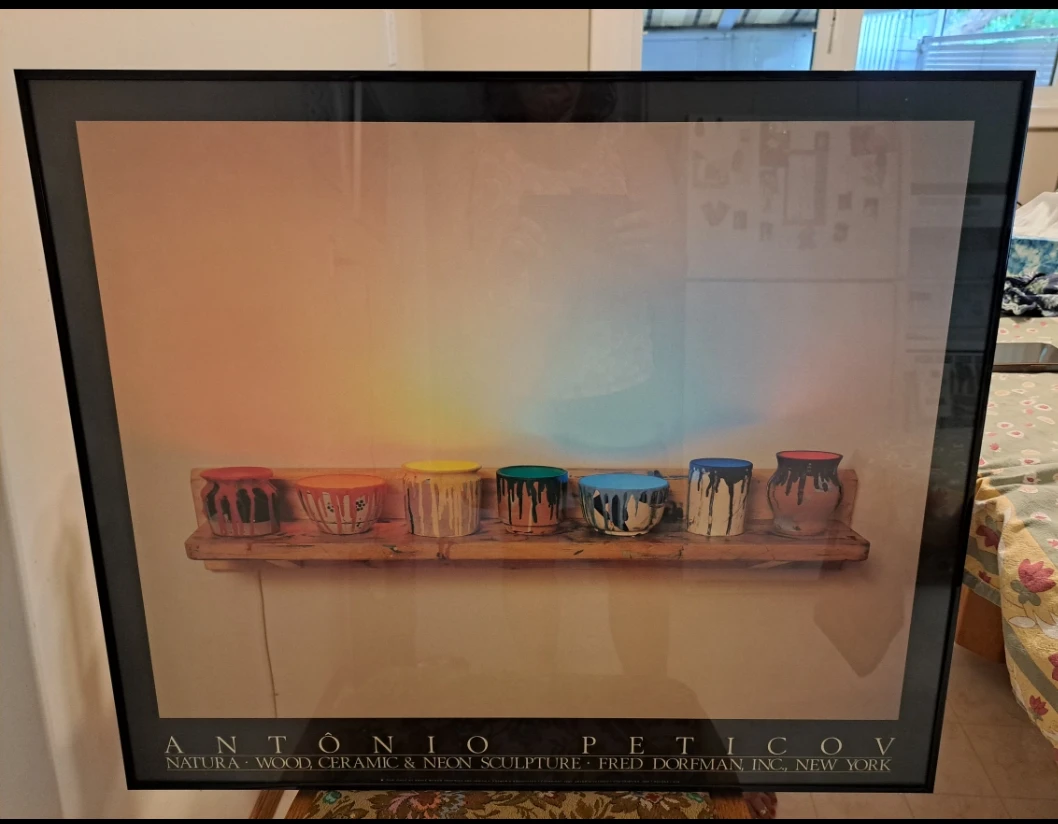 Antonio Peticov Natura Wood Ceramic & Neon Sculpture Print