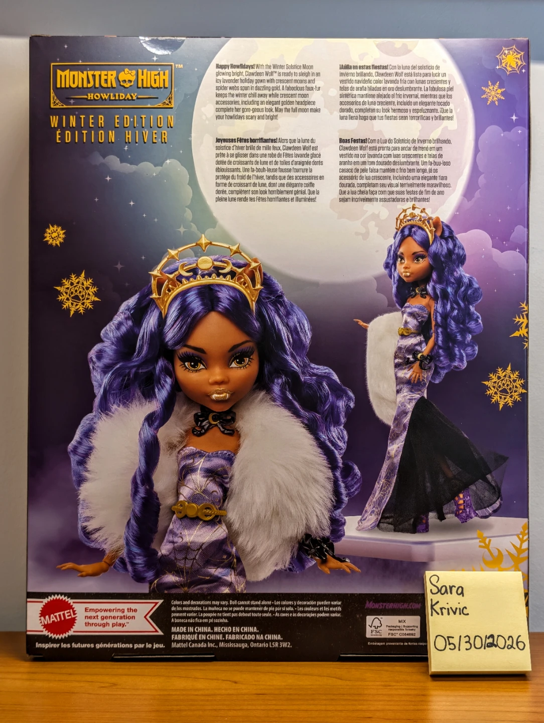 Monster High Howliday Clawdeen Wolf Doll (Winter Edition 2023) - photo 4