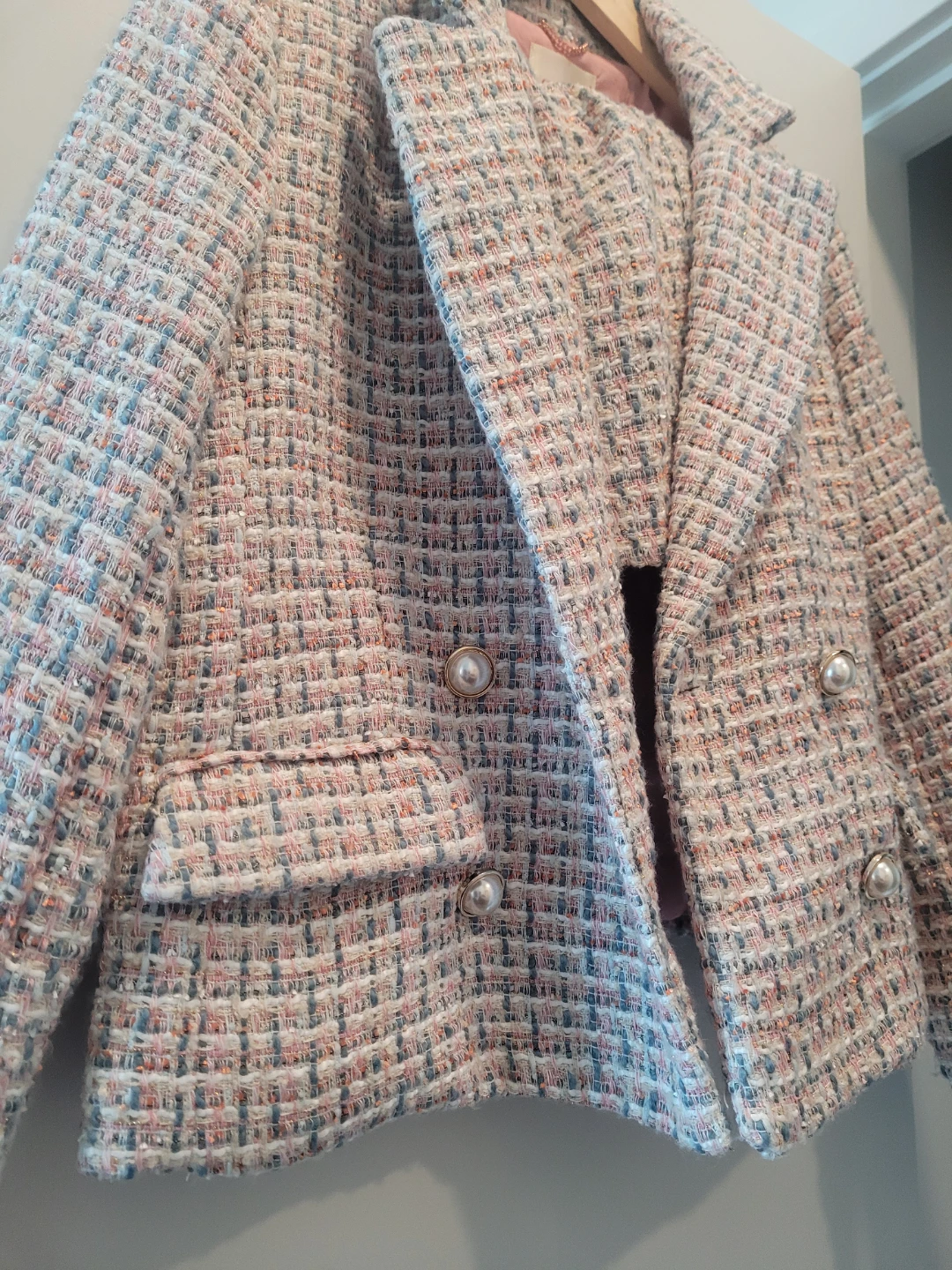 L/XL Autres Filles 2-Piece Tweed Skirt Suit Set - photo 3