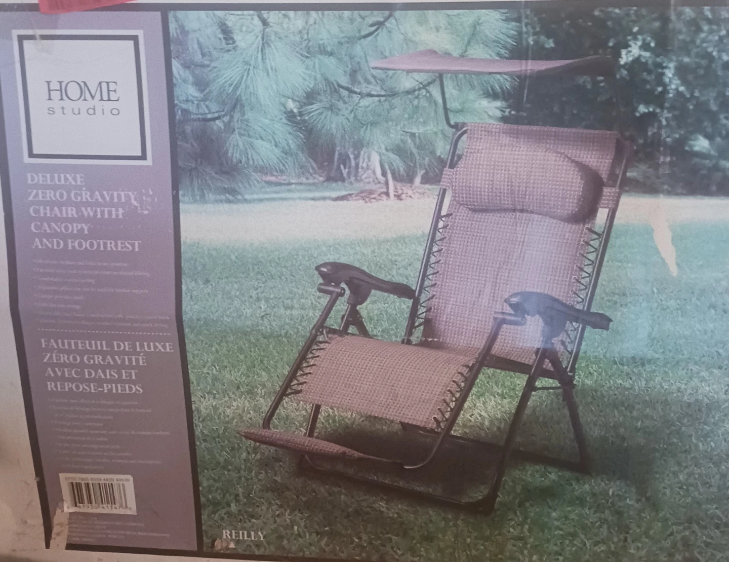 Home Studio Deluxe Zero Gravity Chair with Canopy and Footrest