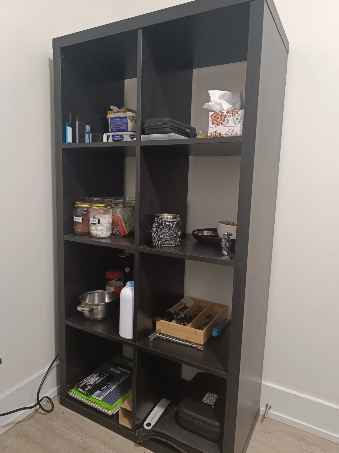 IKEA KALLAX 8-Cube Shelving Unit - Black-Brown