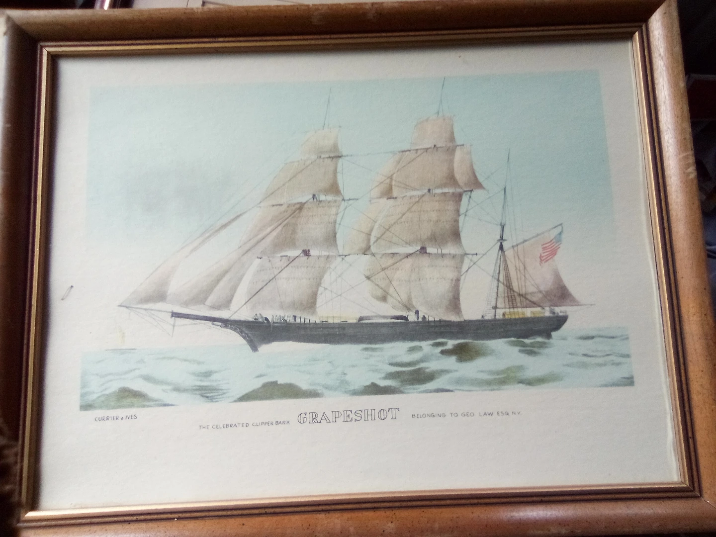 Currier & Ives "Grapeshot" Celebrated Clipper Bark Print