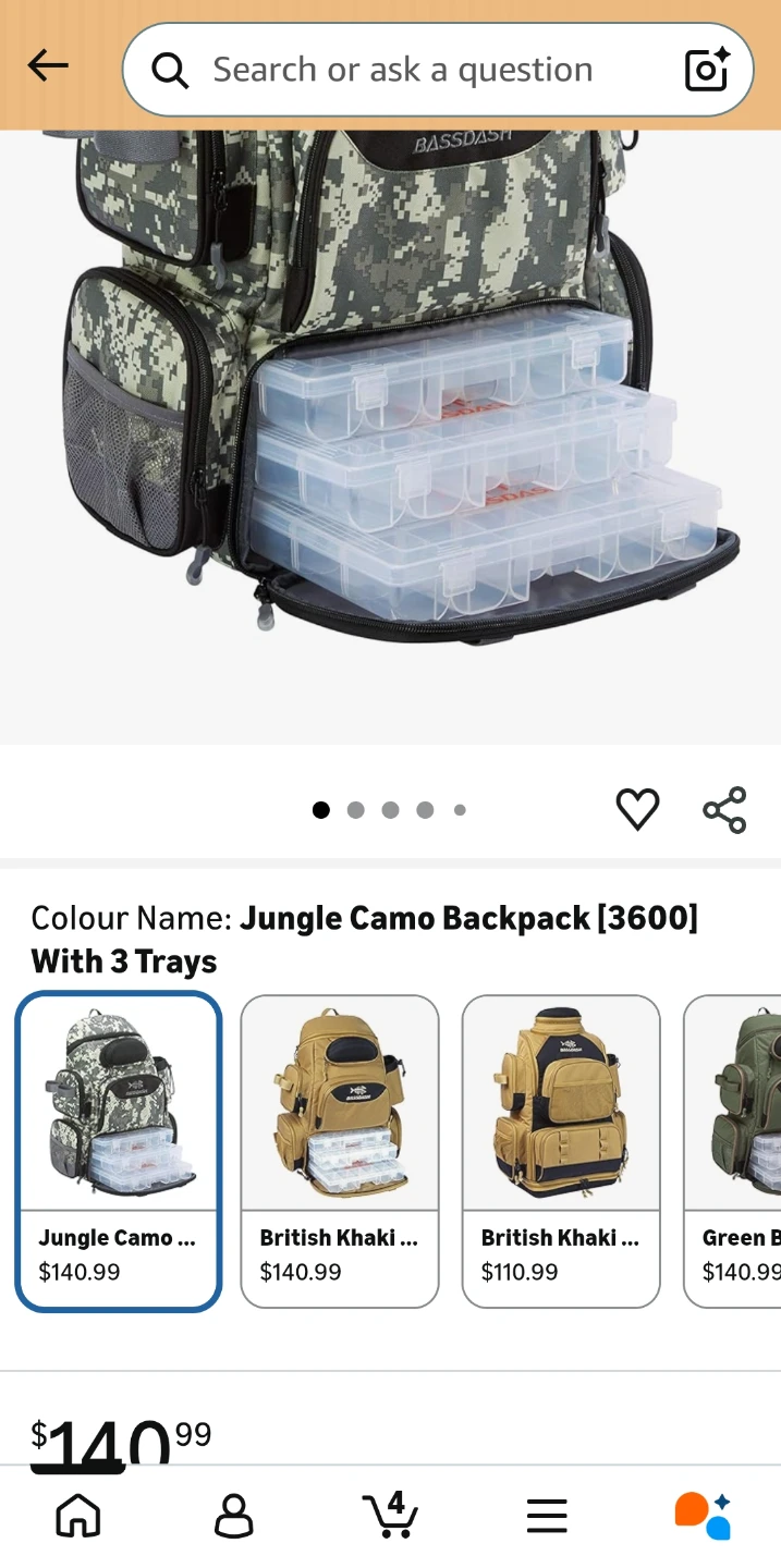 Bassdash Jungle Camo Backpack [3600] With 3 Trays
