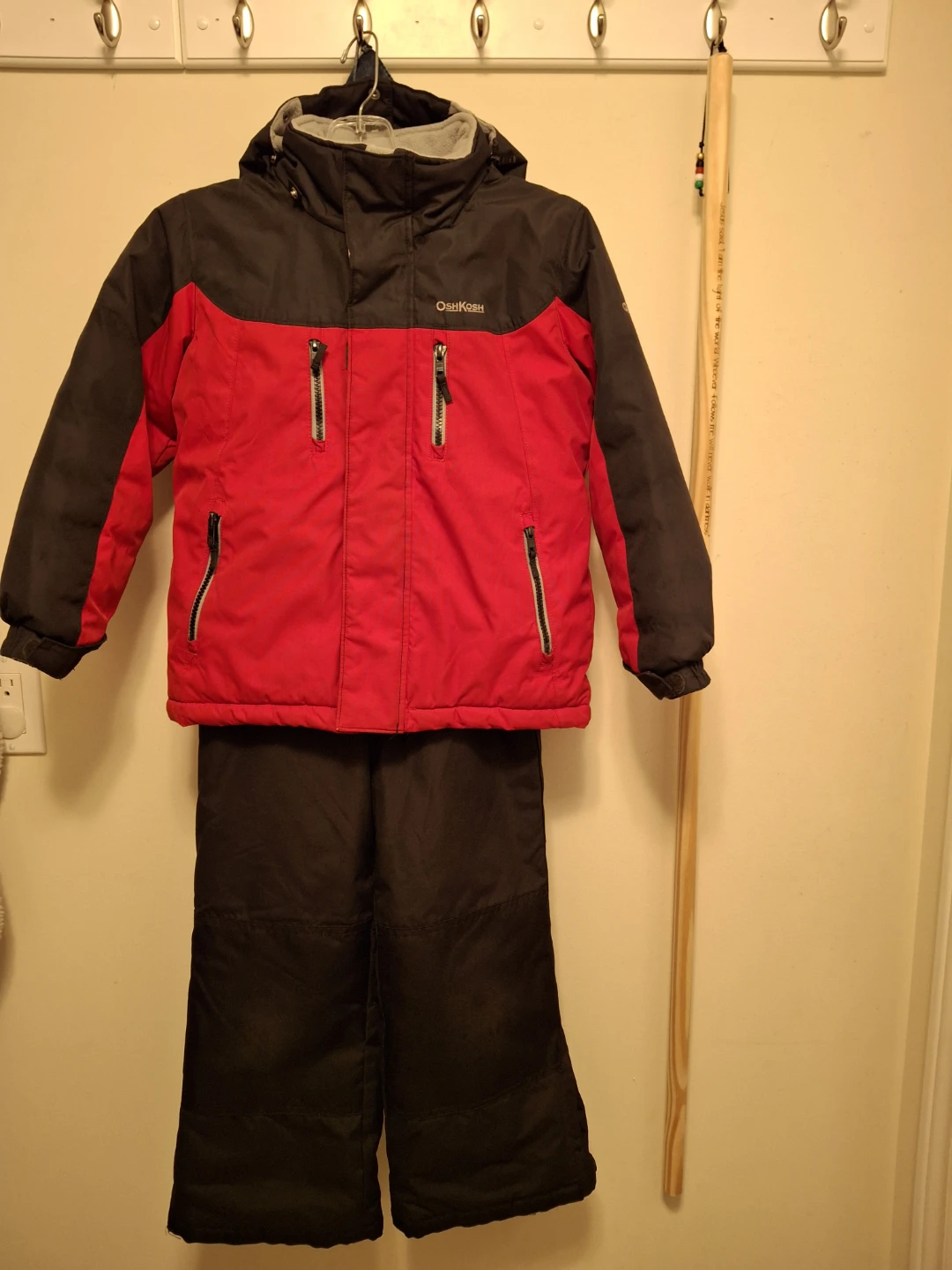 OshKosh B'gosh Ski Snowsuit Set Jacket Pants Red Black - photo 2