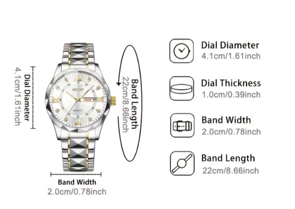 IRLANDY Quartz Watch - Silver with Rose Gold Accents - photo 5