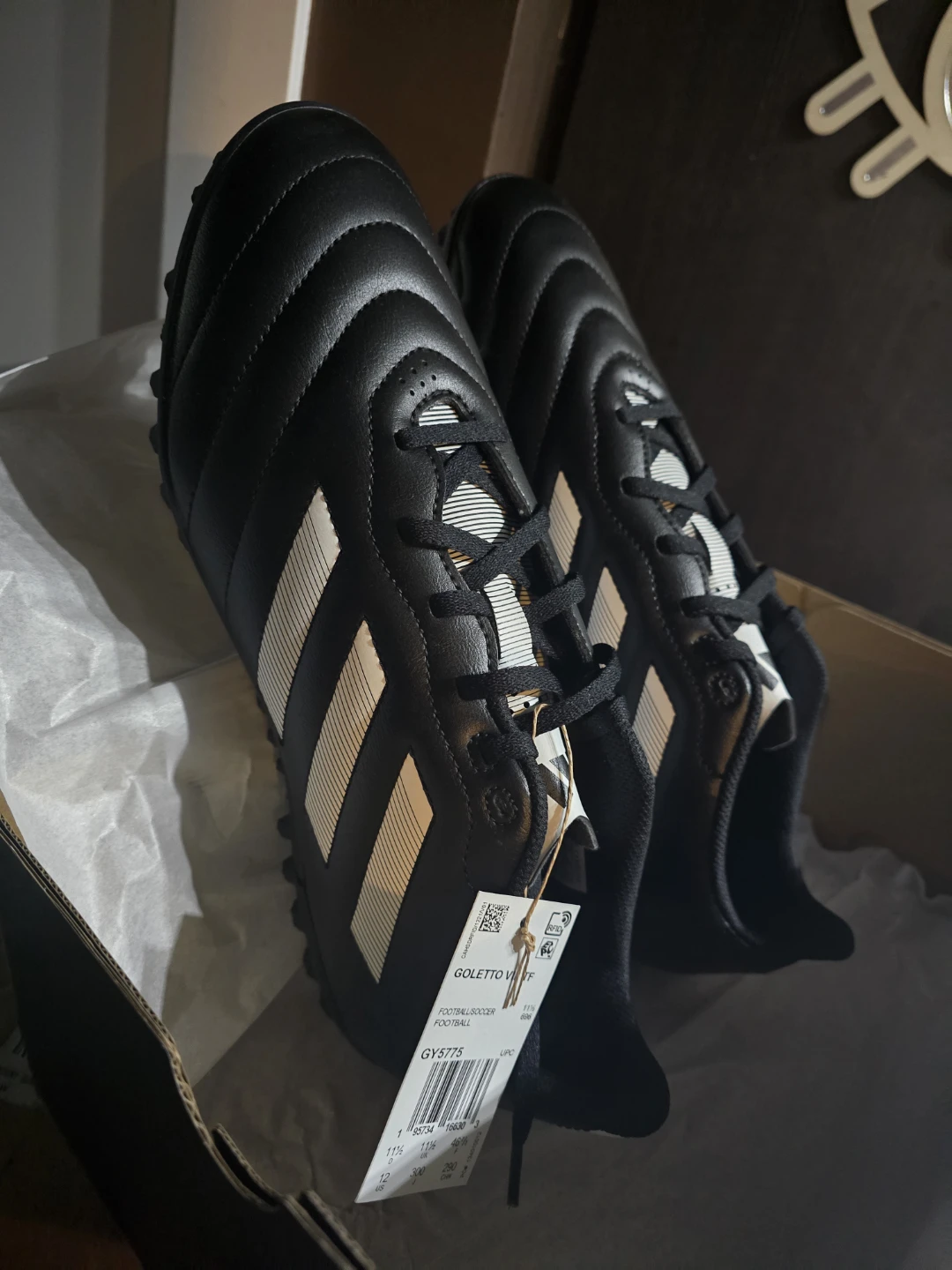 Adidas Goletto VIII TF Football Soccer Cleats - Black