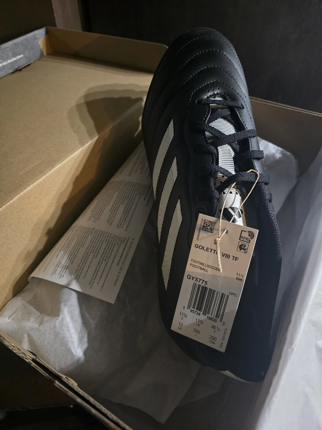 Adidas Goletto VIII TF Football Soccer Cleats - Black - photo 2