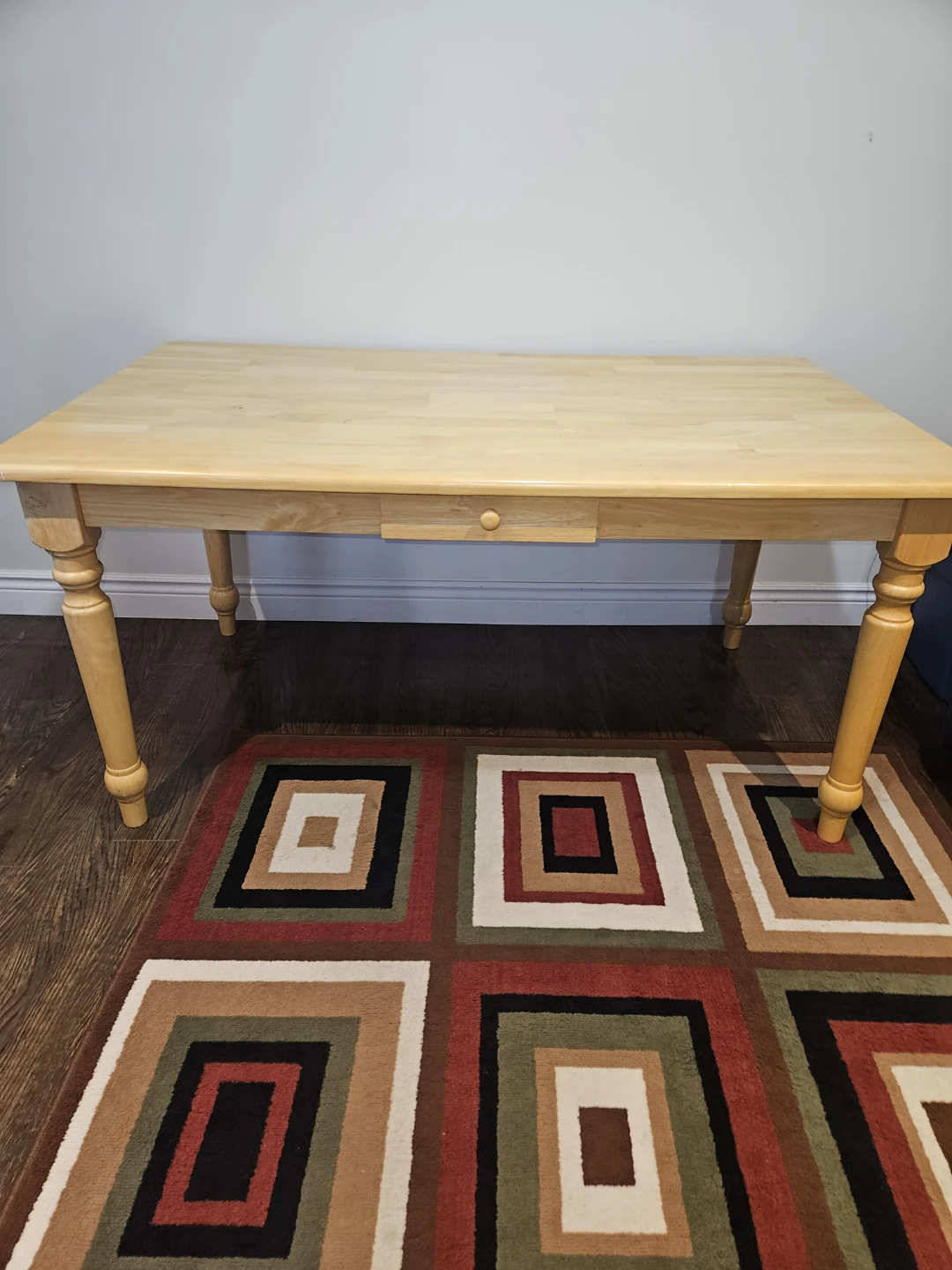 Pine wood Harvest table w/ 2 swivel chairs