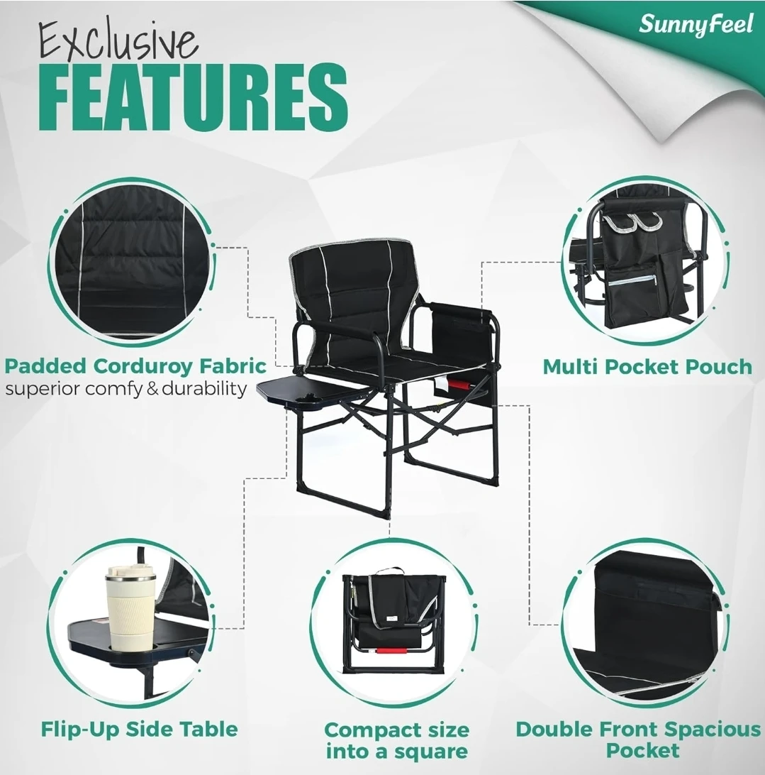 SunnyFeel Folding Camping Chair with Side Table - photo 5