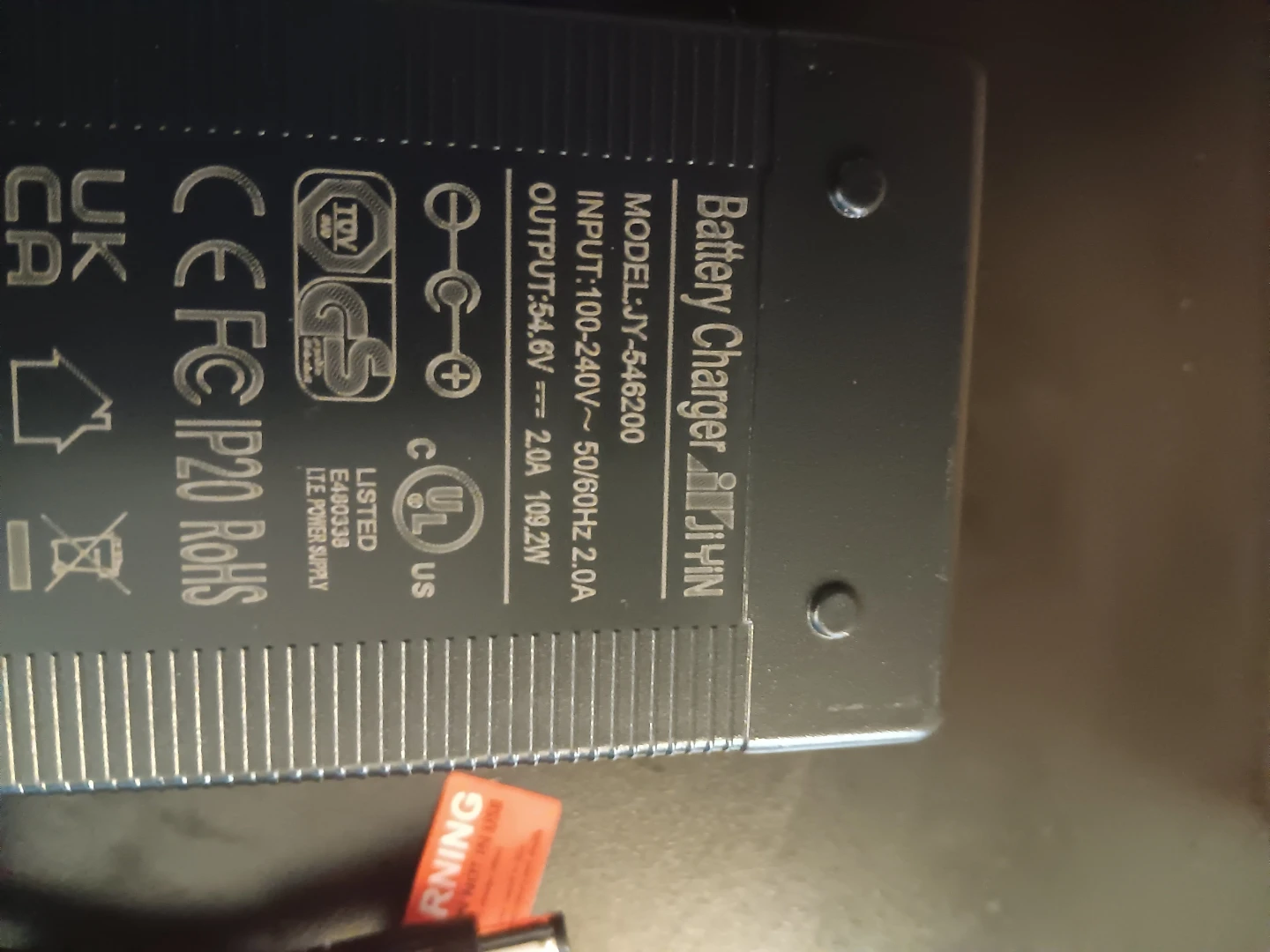 JY Battery Charger Model 54 .6v - photo 2