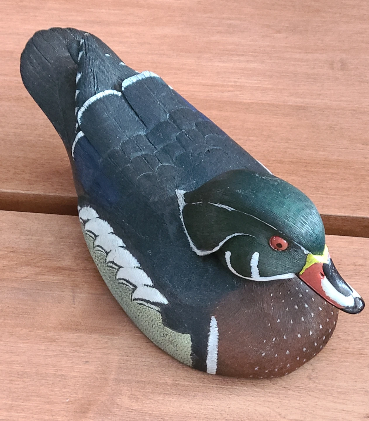 Hand-Painted Wooden Duck Decoy - photo 2